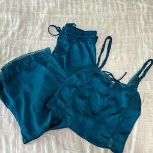Adore Me Teal Satin Sleep Set